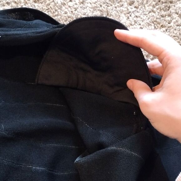 Ming Wang Women's Size Medium Snap Button Lime Green Striped Cardigan Wrap Top - Picture 13 of 16